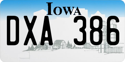 IA license plate DXA386