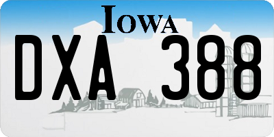 IA license plate DXA388