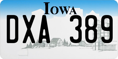 IA license plate DXA389