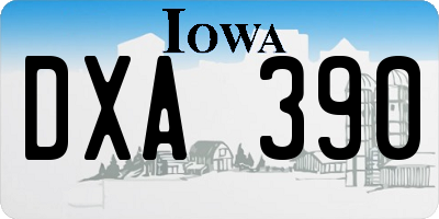 IA license plate DXA390