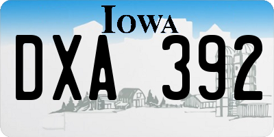 IA license plate DXA392