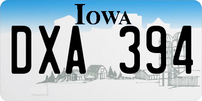 IA license plate DXA394