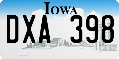 IA license plate DXA398