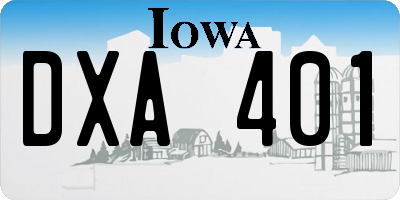 IA license plate DXA401