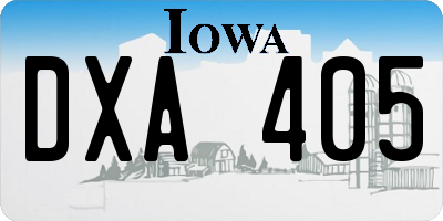 IA license plate DXA405