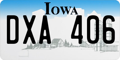 IA license plate DXA406