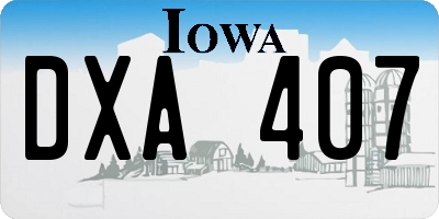 IA license plate DXA407