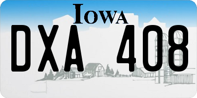 IA license plate DXA408