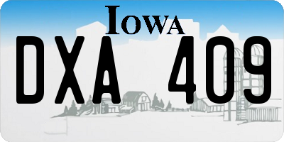 IA license plate DXA409