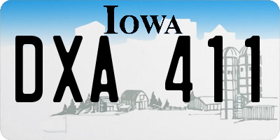 IA license plate DXA411