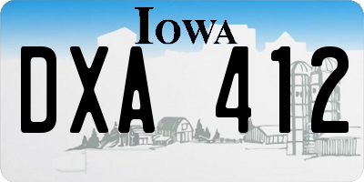 IA license plate DXA412