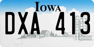 IA license plate DXA413