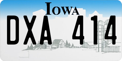 IA license plate DXA414