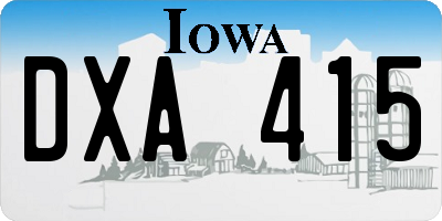 IA license plate DXA415