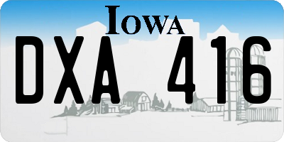 IA license plate DXA416