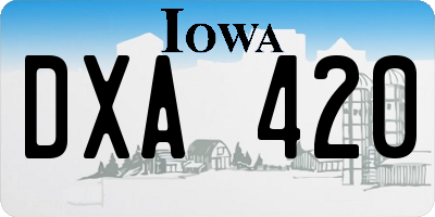 IA license plate DXA420