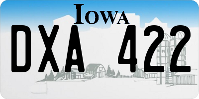 IA license plate DXA422