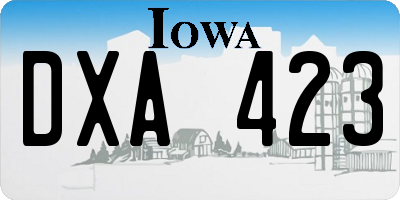 IA license plate DXA423