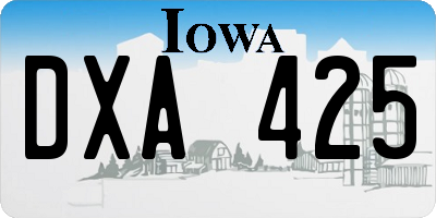 IA license plate DXA425