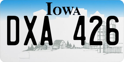 IA license plate DXA426