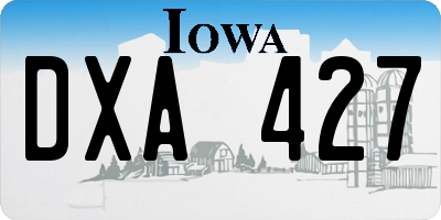 IA license plate DXA427