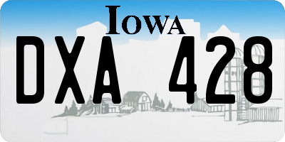 IA license plate DXA428