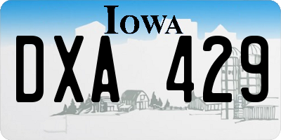 IA license plate DXA429