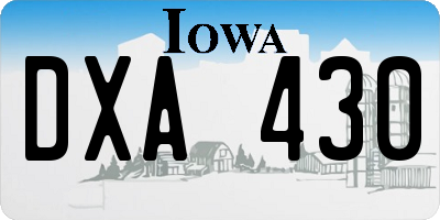 IA license plate DXA430