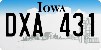 IA license plate DXA431