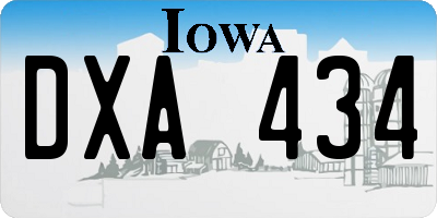 IA license plate DXA434