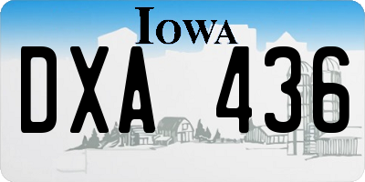 IA license plate DXA436