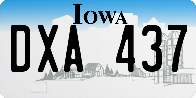 IA license plate DXA437