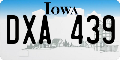 IA license plate DXA439