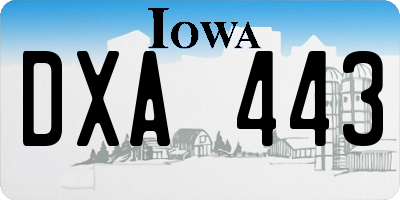 IA license plate DXA443