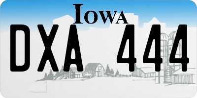 IA license plate DXA444