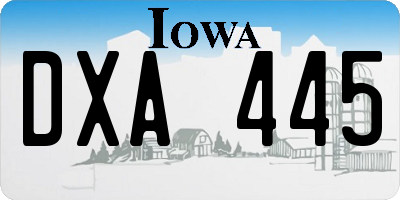 IA license plate DXA445