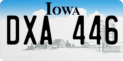 IA license plate DXA446
