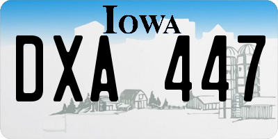 IA license plate DXA447