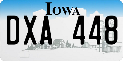 IA license plate DXA448