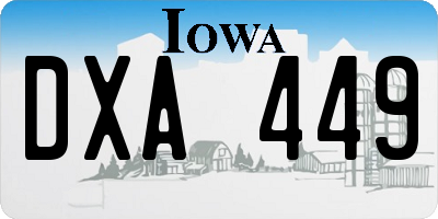 IA license plate DXA449