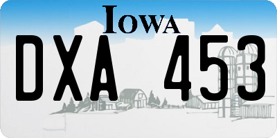 IA license plate DXA453