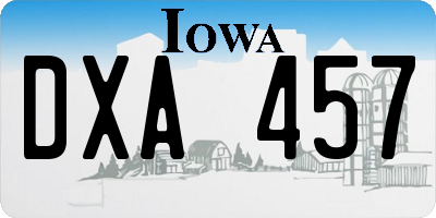 IA license plate DXA457