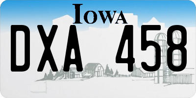 IA license plate DXA458