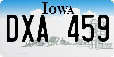 IA license plate DXA459