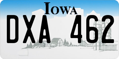 IA license plate DXA462