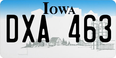 IA license plate DXA463