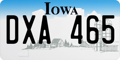 IA license plate DXA465