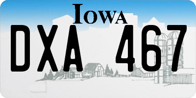 IA license plate DXA467