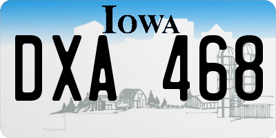 IA license plate DXA468