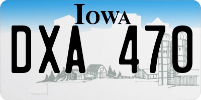 IA license plate DXA470